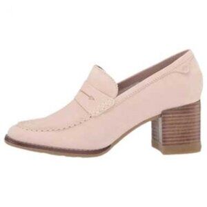Sperry Seaport Penny Top-Side Loafers Pink Suede Leather Block Heel Preppy City